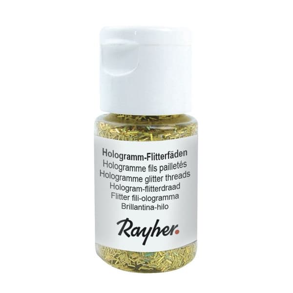 Glänsande guldtråd Hologram 0,3 x 1,65 mm PET 10 ml