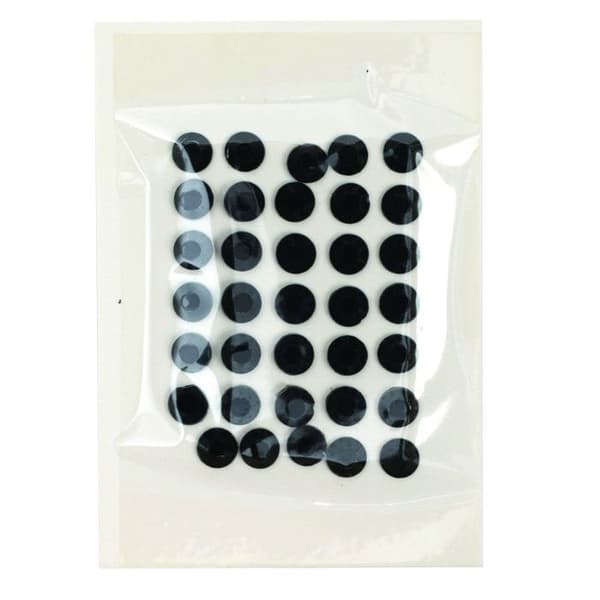 Strass thermocollant tyg Ø 6mm Svart 35 stycken