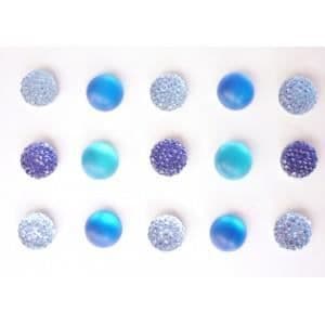 15 st blå frostade självhäftande strass 10 mm