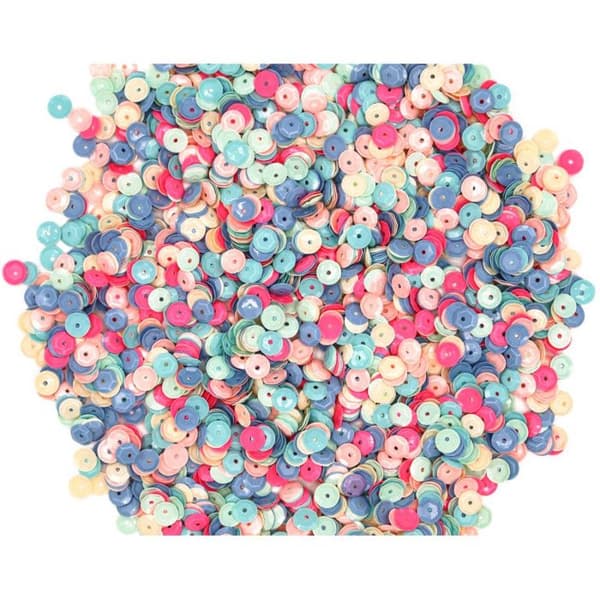 Runda pastell-bombé paljetter 0,6 cm 100 g