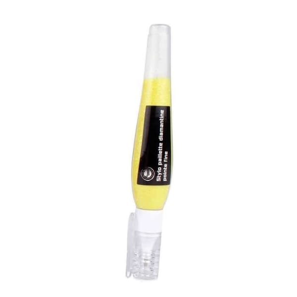 Gul diamant glitterpenna - MegaCrea