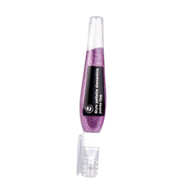 Lila diamant glitterpenna - MegaCrea