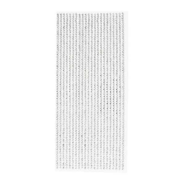 Strass-dekaler facetterad silver 0,4 cm i band 30 cm