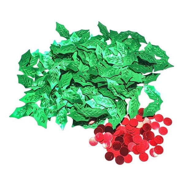Holly Leaves Paljetter 1,5 x 3 cm 50 gr