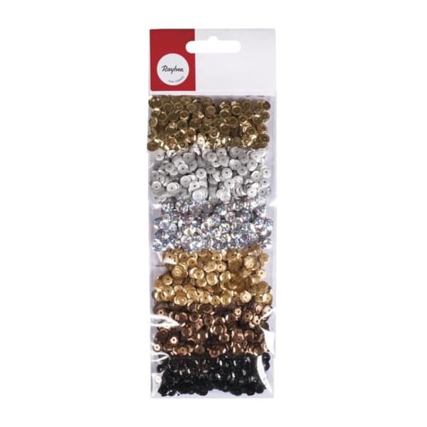 Glittermix "Glam", 6mm, 6 färger på 7g, 42g LS-kort