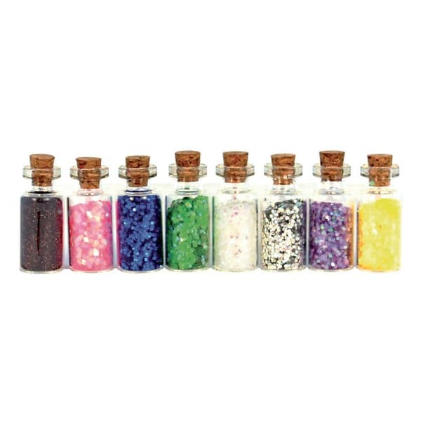 Glitterpulver flaska Ljus färger 7 g 8 stycken