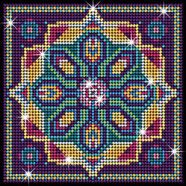 Tableau Konst Diamant Strass och diamanter Mandala