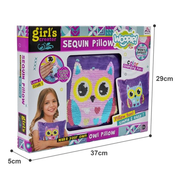 WOOPIE ART & FUN Kreativ Set Kudde för Att Dekorera Uggla