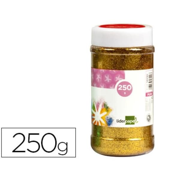 Glitterfantasi - LIDERPAPEL - Metallisk guld - Burk 250g - Idealisk för hantverksarbeten - Från 3 år
