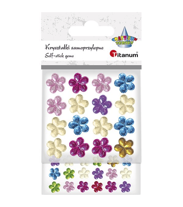 Selvklæbende krystaller Blomster 52 stk Titanum