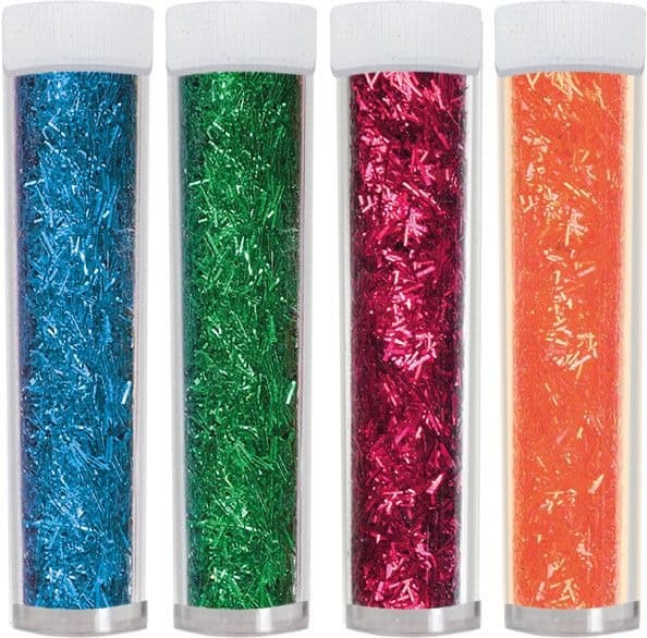 Glitteriä pulloissa 4 väriä x 4g titaania