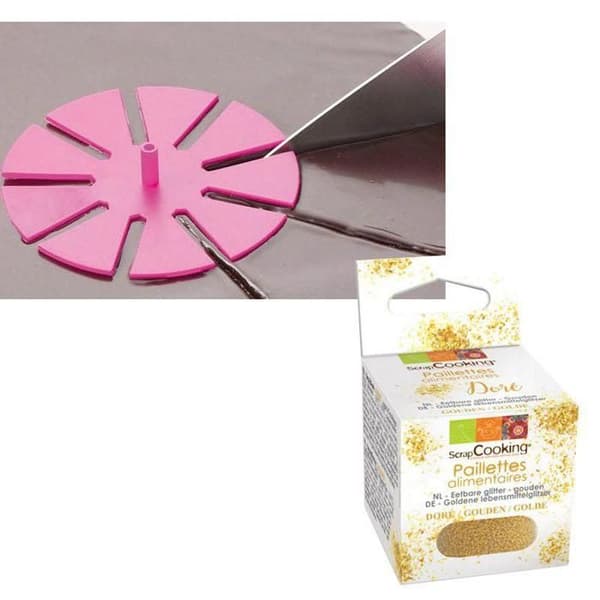 Tårtdekorationer + ätbara gyllene glitter