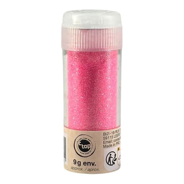 Pailletter - Ljus rosa - Tub med 9g - Biologiskt nedbrytbara - Hobbyverksamhet - Korttillverkning
