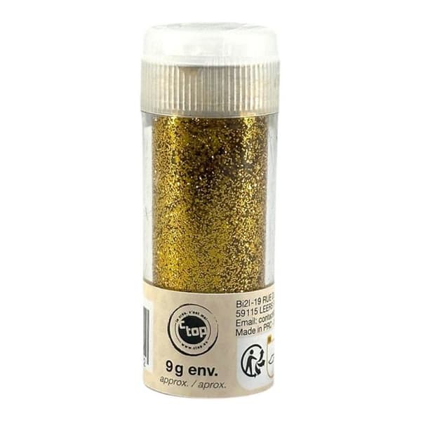 Paillettes - Guld - Tub av 9g - Biologiskt nedbrytbara - Kreativa fritidsaktiviteter - Kortdesign
