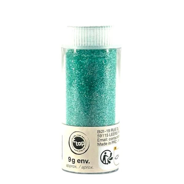 Paillettes - Turkos - Tub 9g - Nedbrytbara - Kreativa hobbyer - Korttillverkning