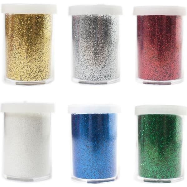 Glitterpulver - 6 st - Ammi Multicolor - sortiment.