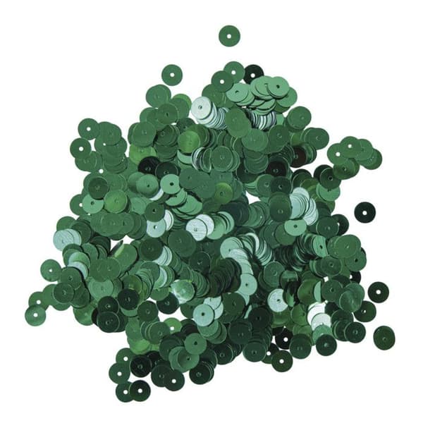 Släta paljetter, 6mm ø, blå - grön, låda - 4000 stycken