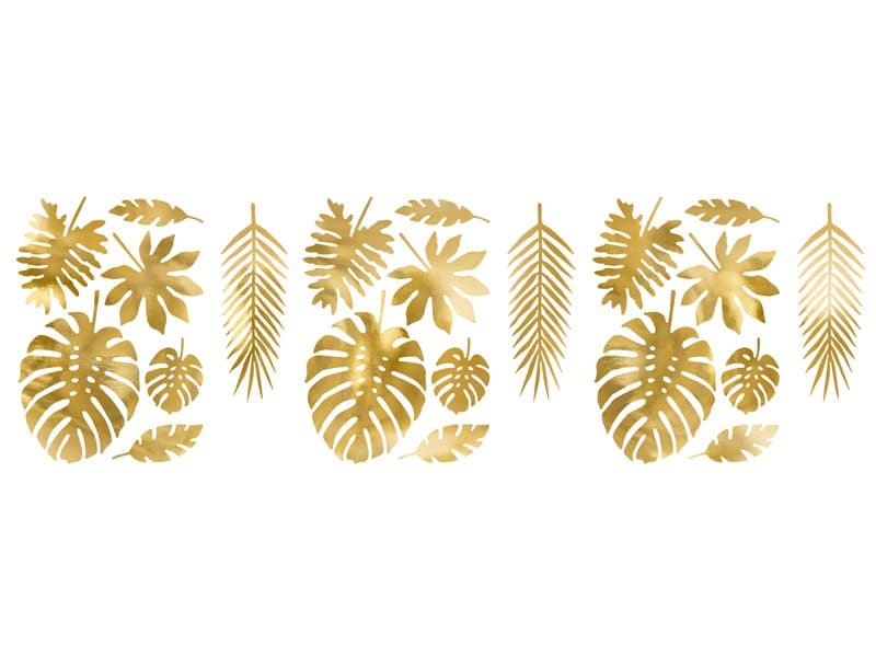 Bordsdekoration Tropiska blad guld, 21 st.