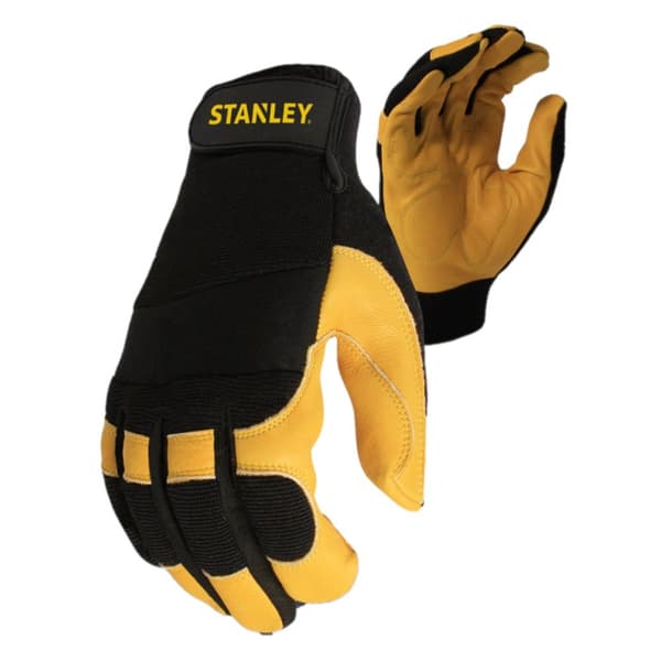 Stanley Unisex Hybrid Performance-læder sikkerhedshandsker i læder til voksne Black/Yellow L