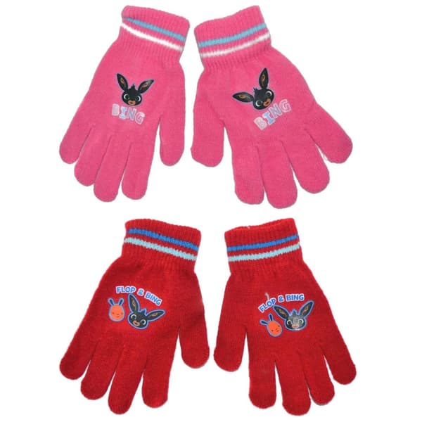 2-Pairs Bing Gloves Lapaset Lasten One Size Pinkki ja punainen