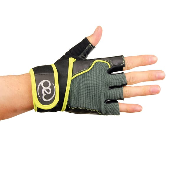 Fitness Mad Herre Core Fitness læder træningshandsker Black/Green/Yellow M