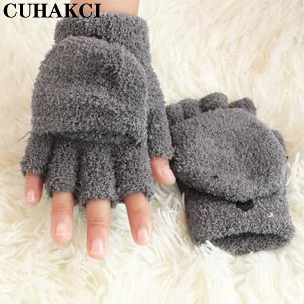 Ainutlaatuiset tuumat ja nelikulmaiset käsineet pehmeästä materiaalista fleece 2 in 1
