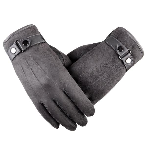 Touch gloves for men in suede and buckle works with iPhone