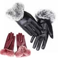 Pikkukuva 1 / 11: Winter PU Leather Full Finger Touch Screen Warm Gloves