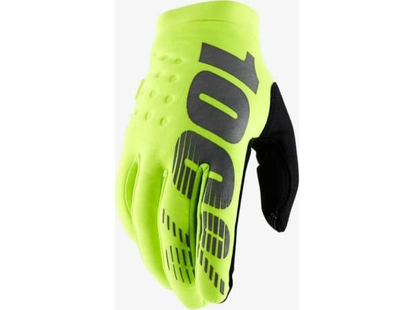 100% Hansker 100% BRISKER Youth Glove fluo gul str. M (håndlengde 149–159 mm) (DWZ)