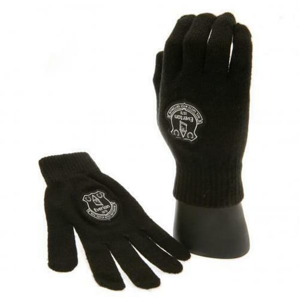 Everton FC Knitted Gloves Black One Size