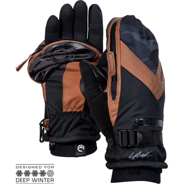 VALLERRET SKADI ZIPPER MITT PSP BROWN M