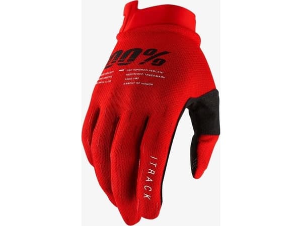 100% ITRACK Handske röd storlek L (handflatans längd 193-200 mm) (NEW)