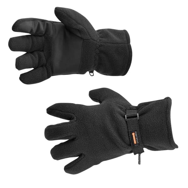 Portwest Mens Insulatex Fleece Winter Gloves Black One Size