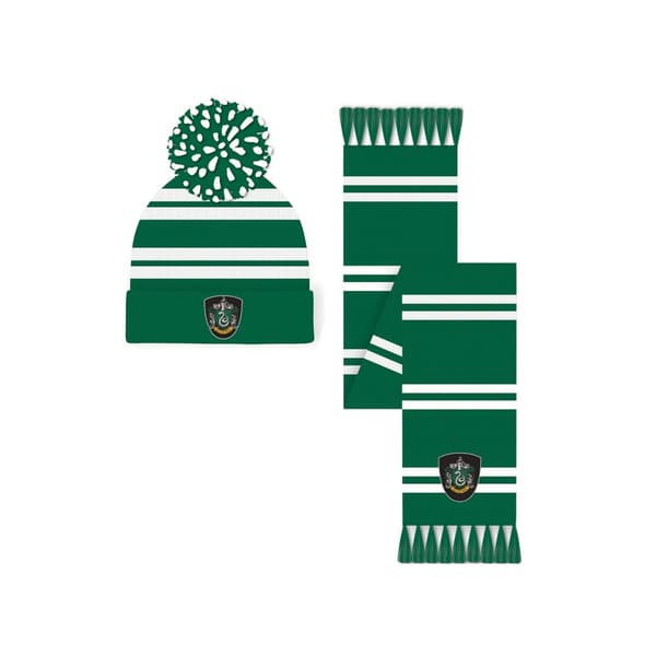Harry Potter Slytherin Hat And Scarf Set Green One Size