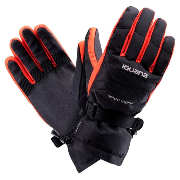 Iguana Mens Alessio Ski Gloves Black/Cherry Tomato L-XL