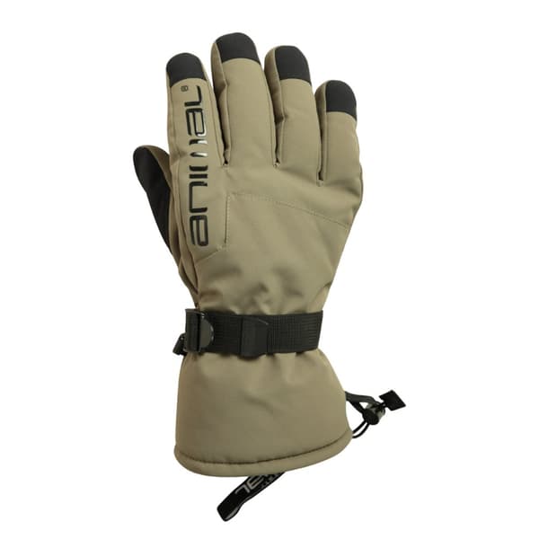 Animal Mens Edge Ski Gloves Khaki Green M