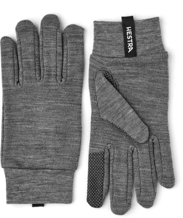HESTRA MERINO TOUCH POINT 5-FINGER Grey, liner handskar merinoull