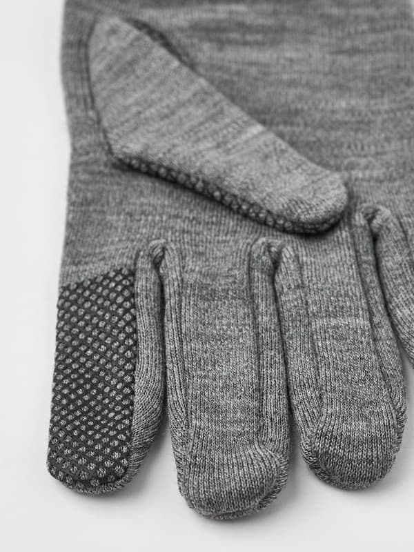 HESTRA MERINO TOUCH POINT 5-FINGER Grey, liner handskar merinoull