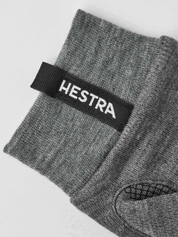 HESTRA MERINO TOUCH POINT 5-FINGER Grey, liner handskar merinoull