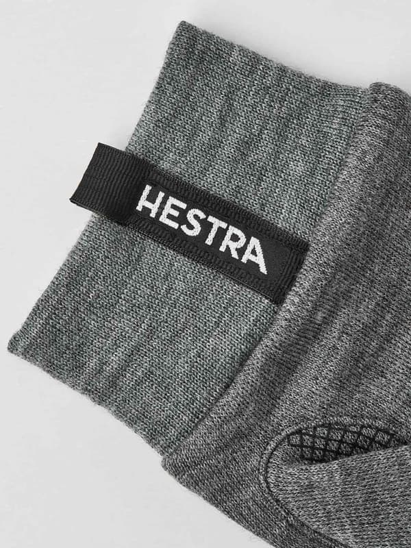 HESTRA MERINO TOUCH POINT 5-FINGER Grey, liner handskar merinoull