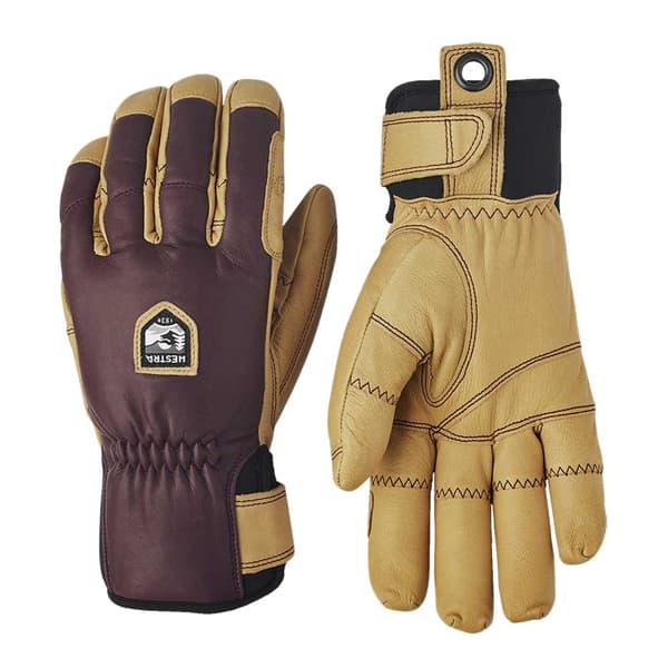 HESTRA ERGO GRIP INCLINE 5-FINGER Bordeaux/Natural Brown storlek 9/L