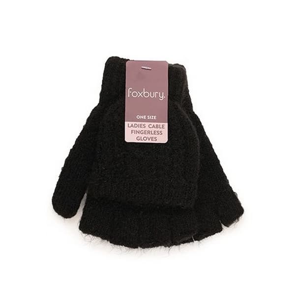 Foxbury Womens/Ladies Cable Fingerless Gloves