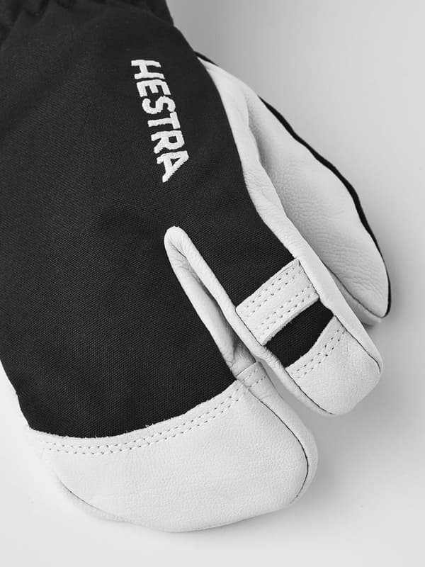 HESTRA ARMY LEATHER HELI SKI JR 3-FINGER Black/Offwhite
