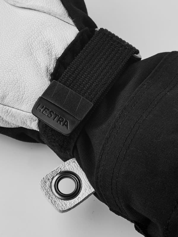 HESTRA ARMY LEATHER HELI SKI JR 3-FINGER Black/Offwhite