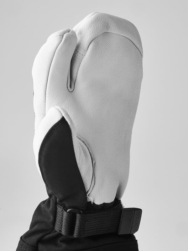 HESTRA ARMY LEATHER HELI SKI JR 3-FINGER Black/Offwhite