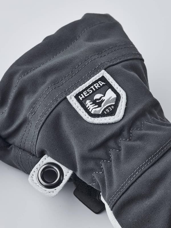 HESTRA ARMY LEATHER HELI SKI JR 5-FINGER Grey/Offwhite