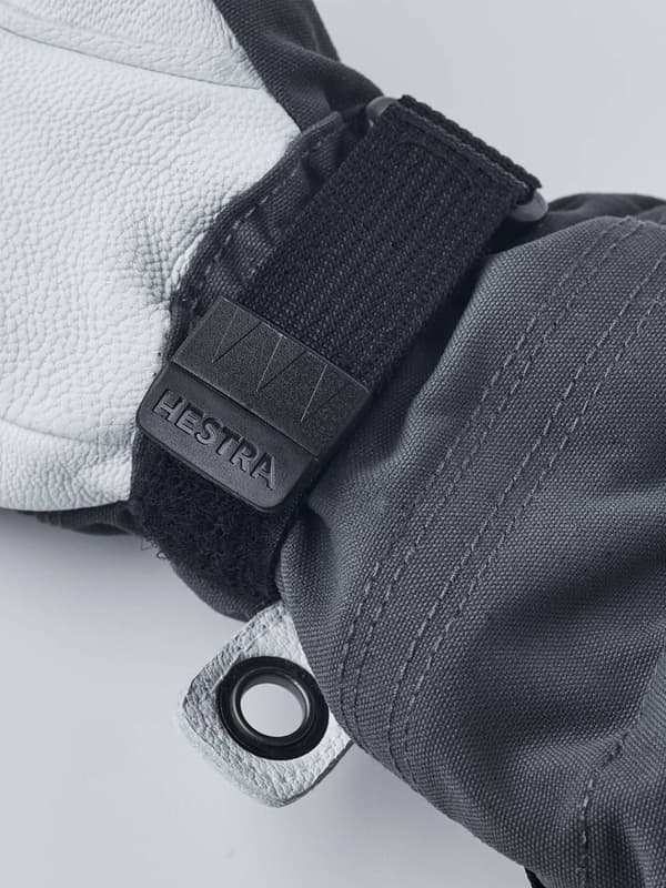 HESTRA ARMY LEATHER HELI SKI JR 5-FINGER Grey/Offwhite