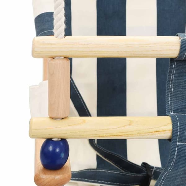 vidaXL babygynge med sikkerhedssele bomuld træ blå