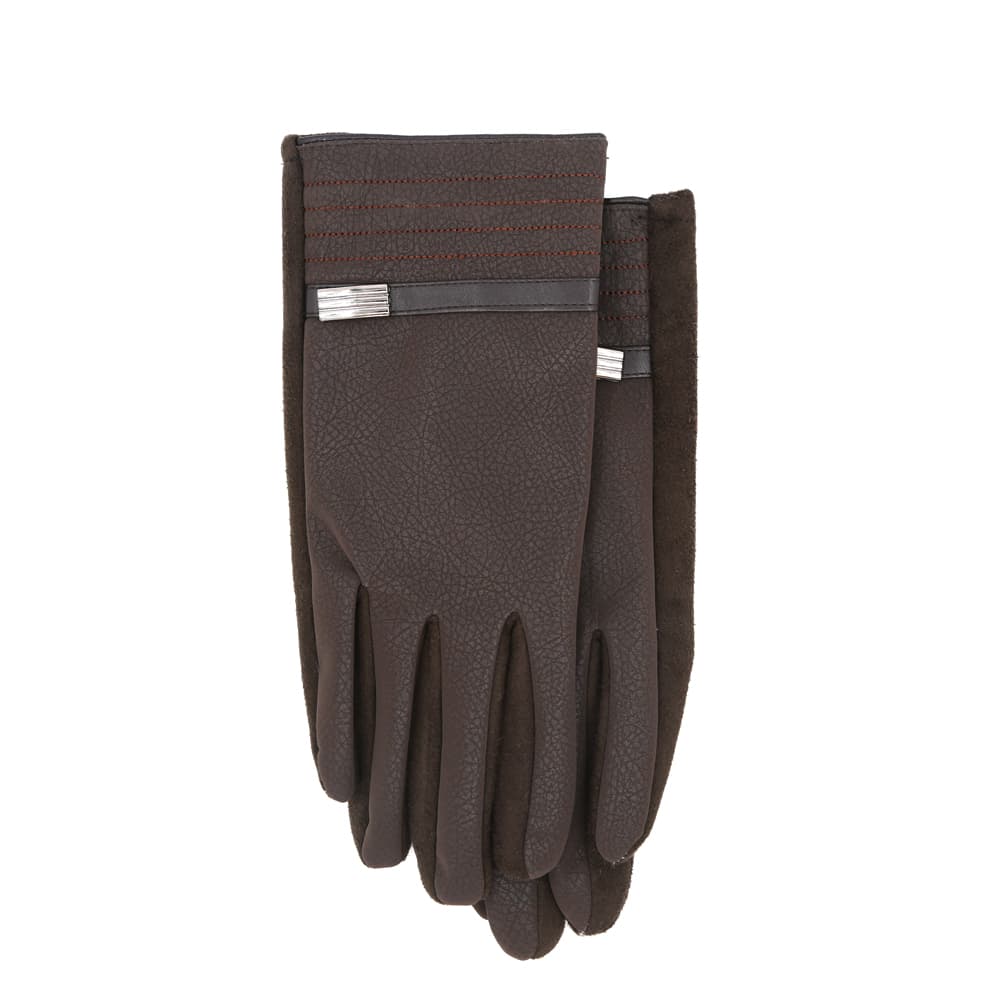Handskar i läderimitation Brun