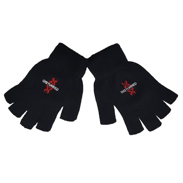 Disturbed Unisex Fingerless Gloves: Reddna